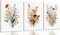 Summer 3 Pcs Framed Floral Plants Wall Decor, Vintage Minimalist Wildflower Picture Posters, Colorful Country Flower Artwork, Abstract Watercolor Landscape Canvas Prints for Garden and Farmhouse Wall Decor